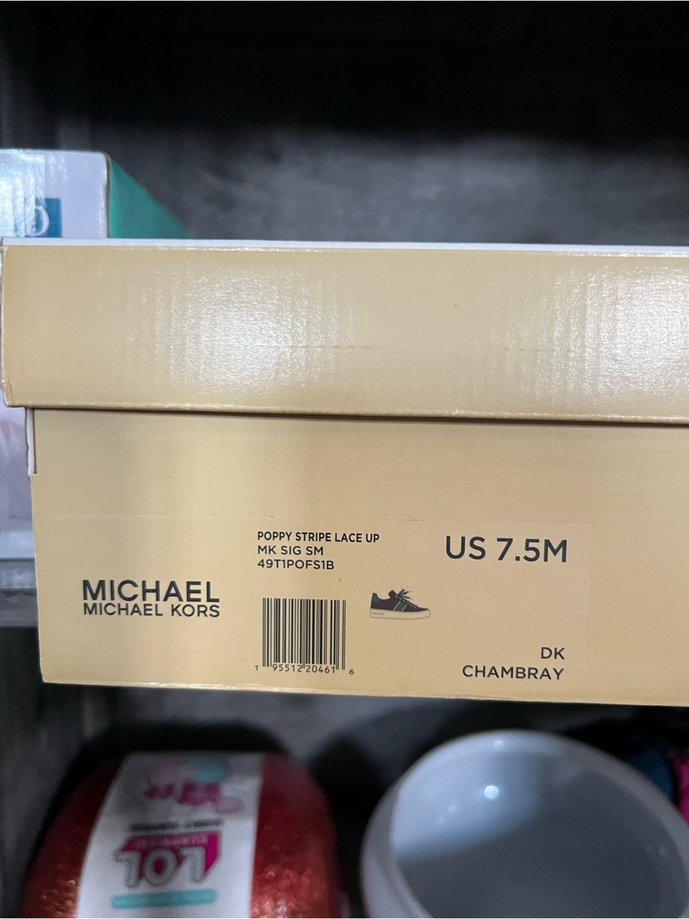 Michael Kors Brown Logo Low-Top Sneakers with Blue Accents - Picture 5 of 5